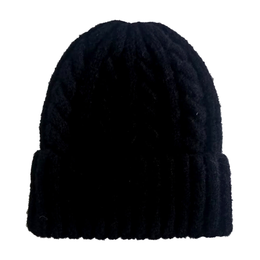 HATEGORY Solid Cable Knit Beanie Hat
