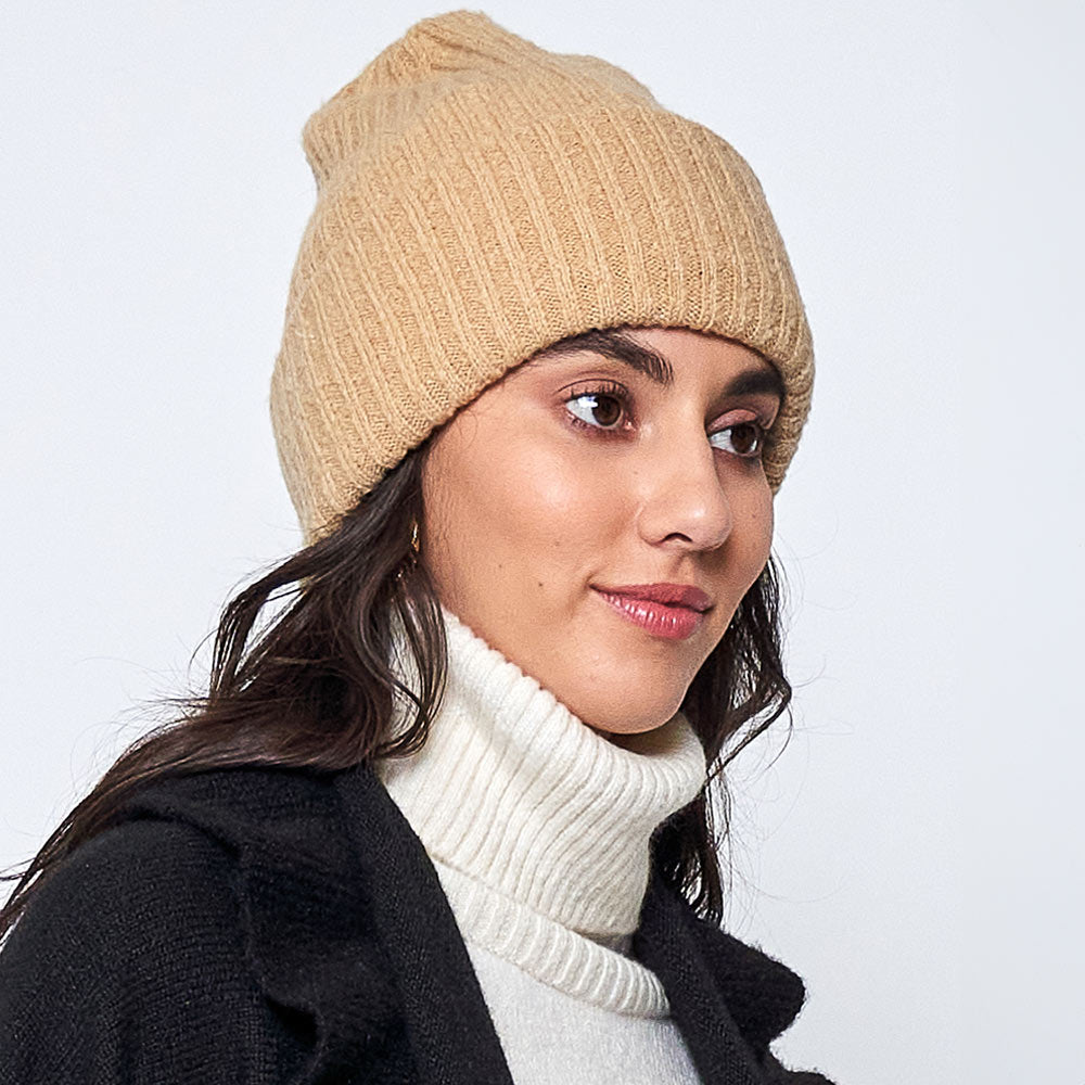 HATEGORY Solid Knitted Beanie Hat