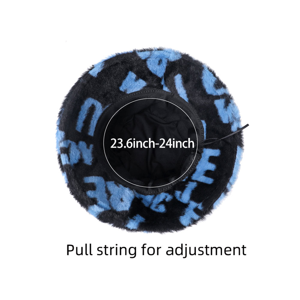 HATEGORY Patterned Faux Fur Bucket Hat