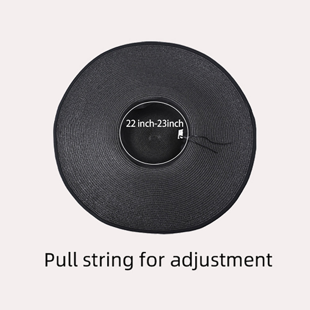 HATEGORY Black Trimmed Straw Sun Hat