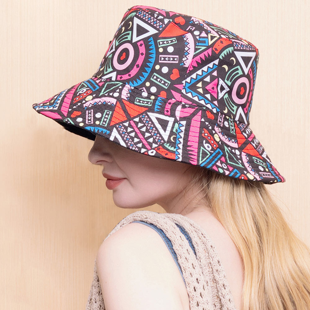 HATEGORY Geometric Patterned Bucket Hat