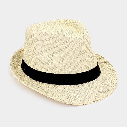 HATEGORY Basic paper straw fedora hat