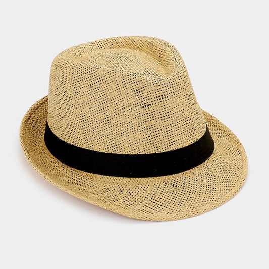 HATEGORY Basic paper straw fedora hat