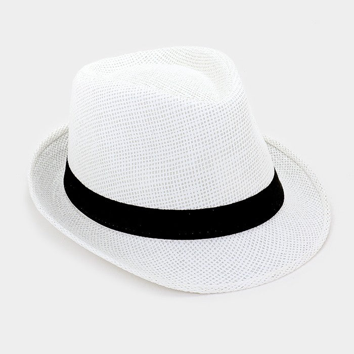 HATEGORY Basic paper straw fedora hat