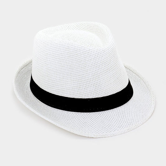 HATEGORY Basic paper straw fedora hat