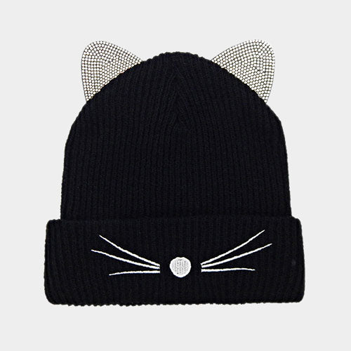 HATEGORY 2 Tone Cat Ear Beanie Hat
