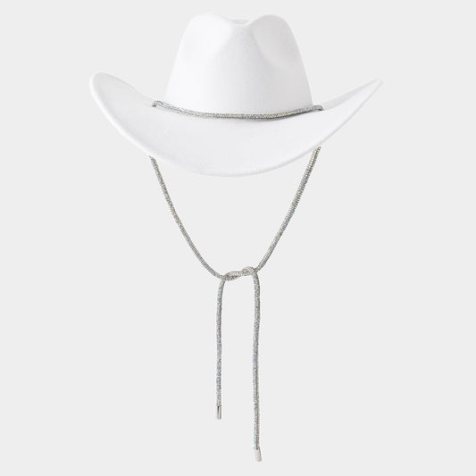 HATEGORY Bling Band Strap Cowboy Fedora Panama Hat