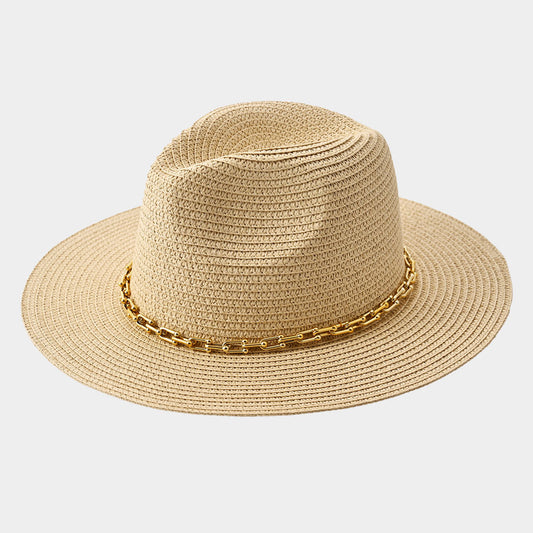 HATEGORY Hardware Chain Band Pointed Straw Hat
