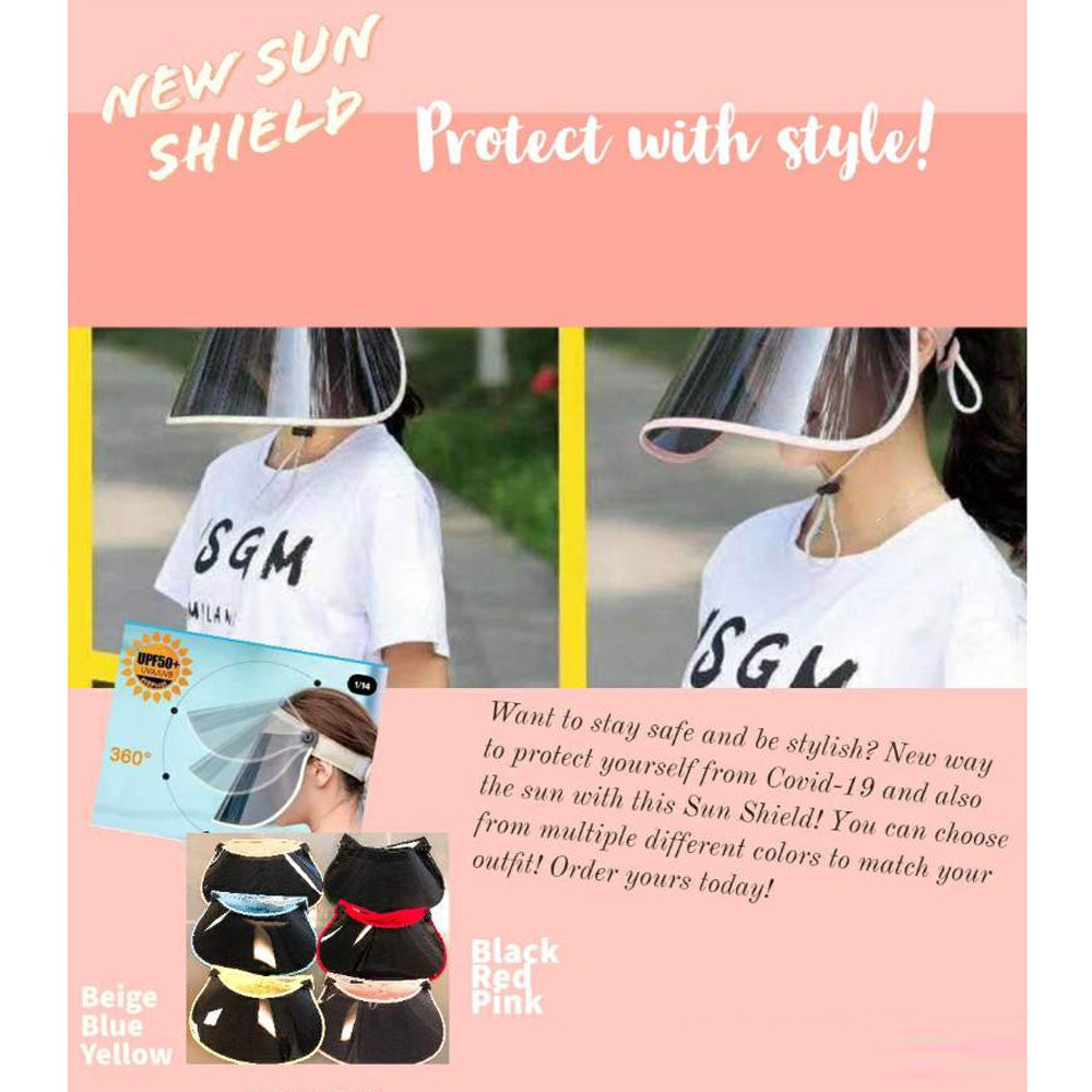 HATEGORY Solid Color Trim Stylish Face Shield / Visor Sun Hat
