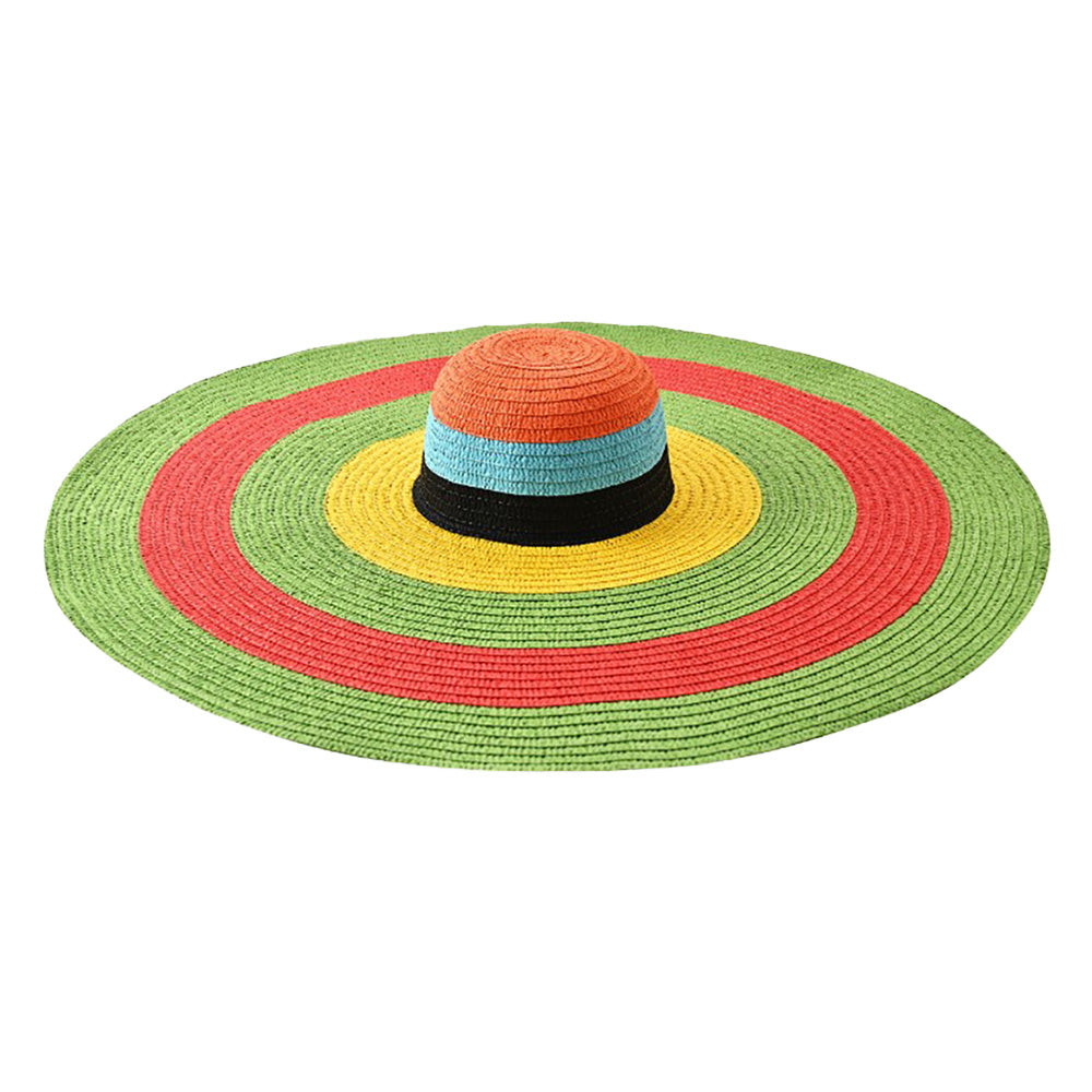 HATEGORY Color Block Wide Brim Sun Hat