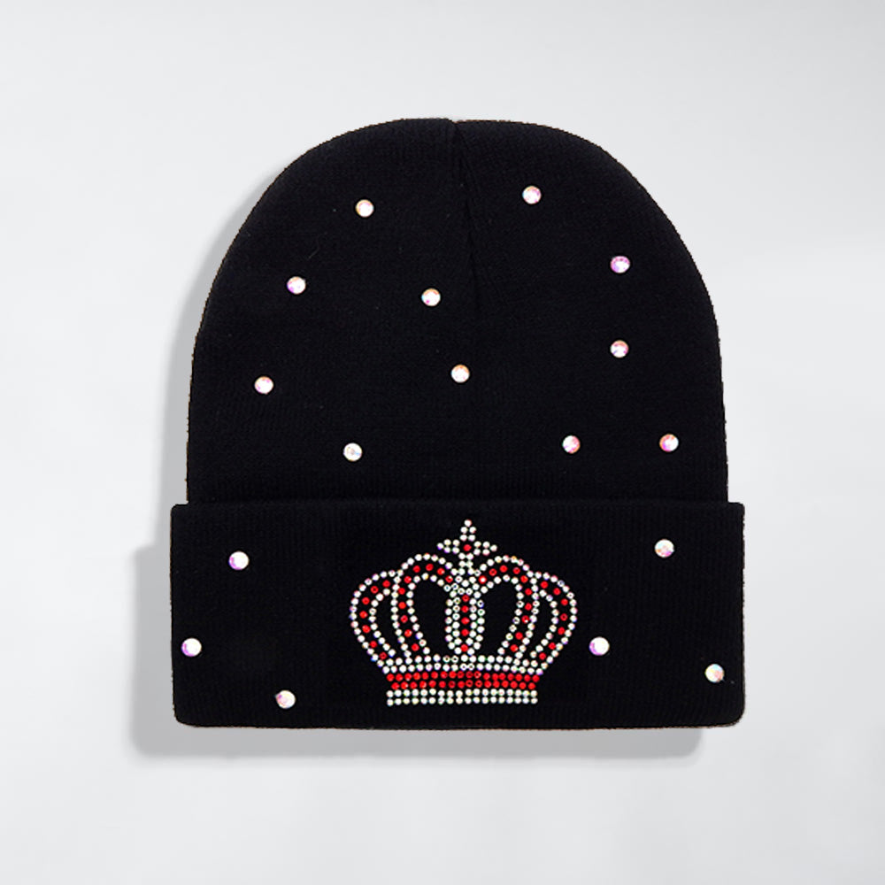 HATEGORY Bling Crown Beanie Hat