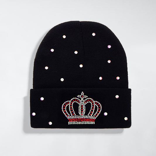 HATEGORY Bling Crown Beanie Hat