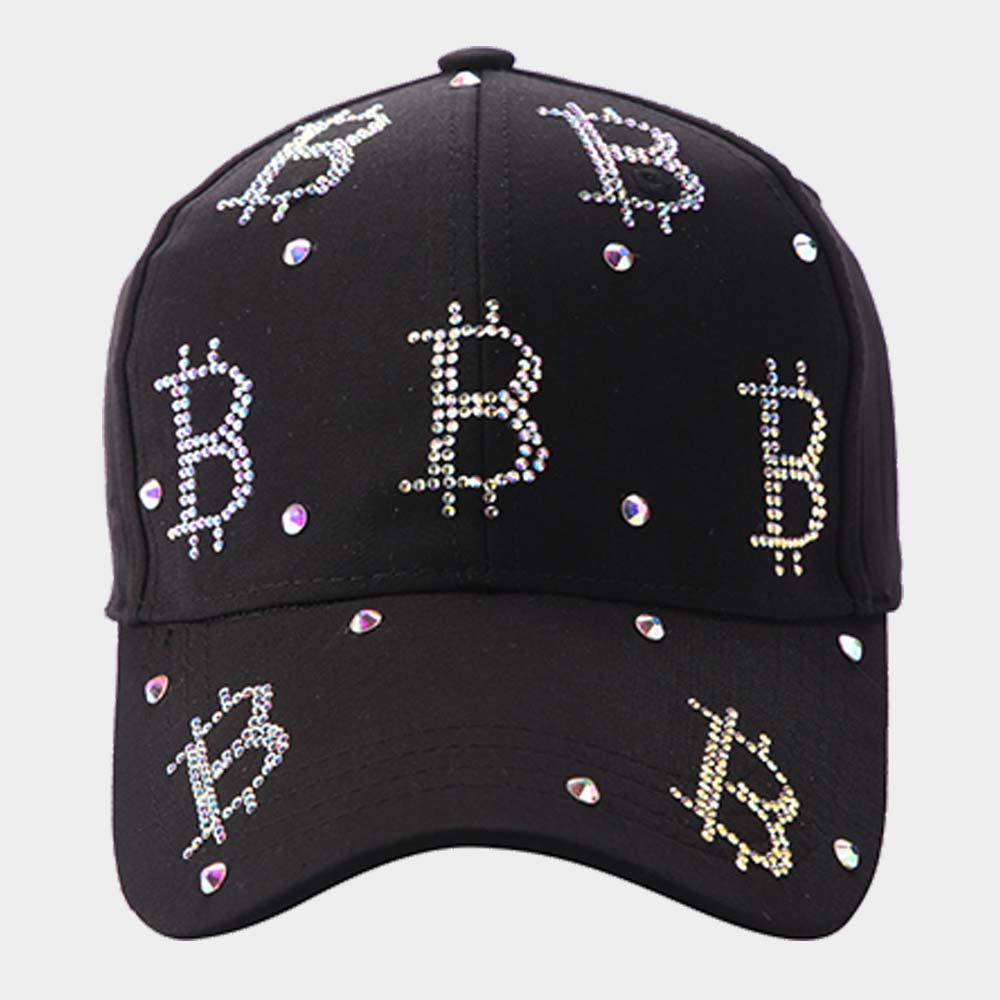 HATEGORY Bling Bitcoin Symbol Baseball Cap