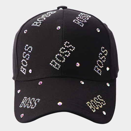 HATEGORY BOSS Bling Message Baseball Cap