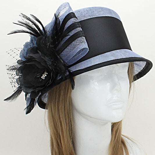 HATEGORY Flower Bow Sinamay Straw Hat