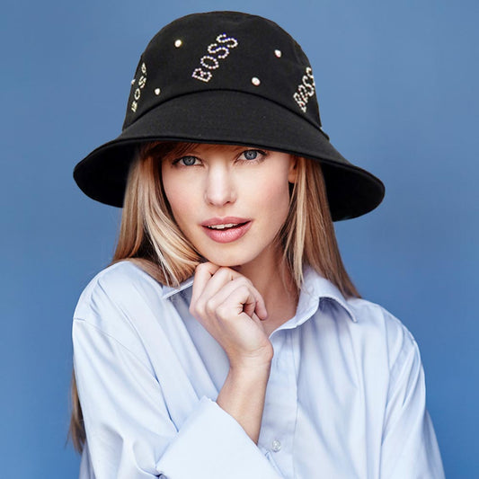 HATEGORY BOSS Bling Message Bucket Hat