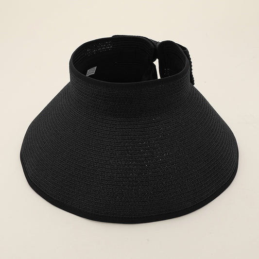 HATEGORY Wide Brim Straw Roll-Up Sun Visor Hat