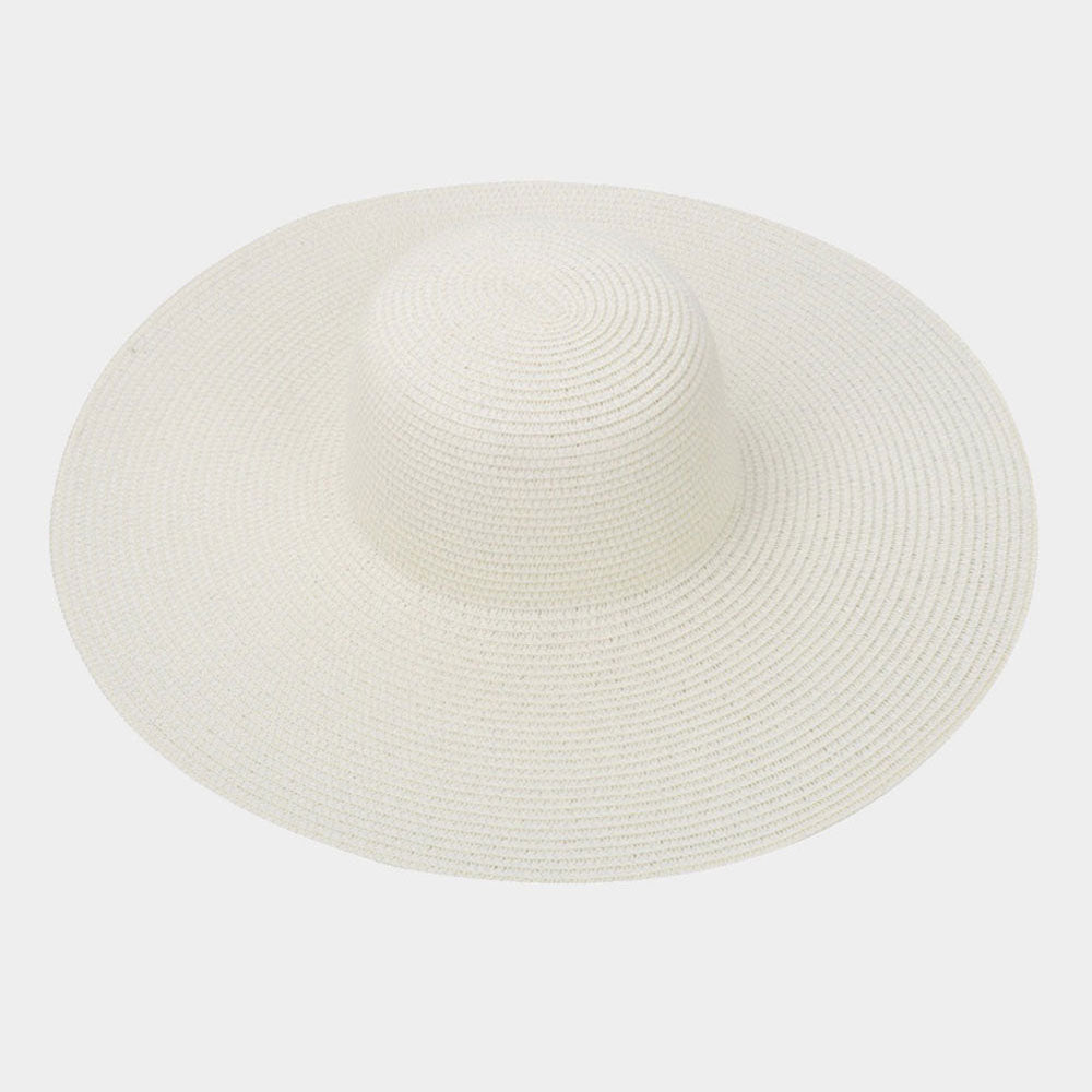 HATEGORY Solid Straw Floppy Beach Sun Hat