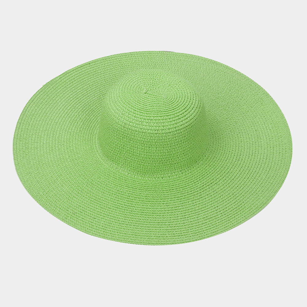 HATEGORY Solid Straw Floppy Beach Sun Hat