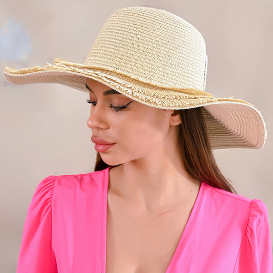HATEGORY Wide Brim Woven Floppy Sun Hat