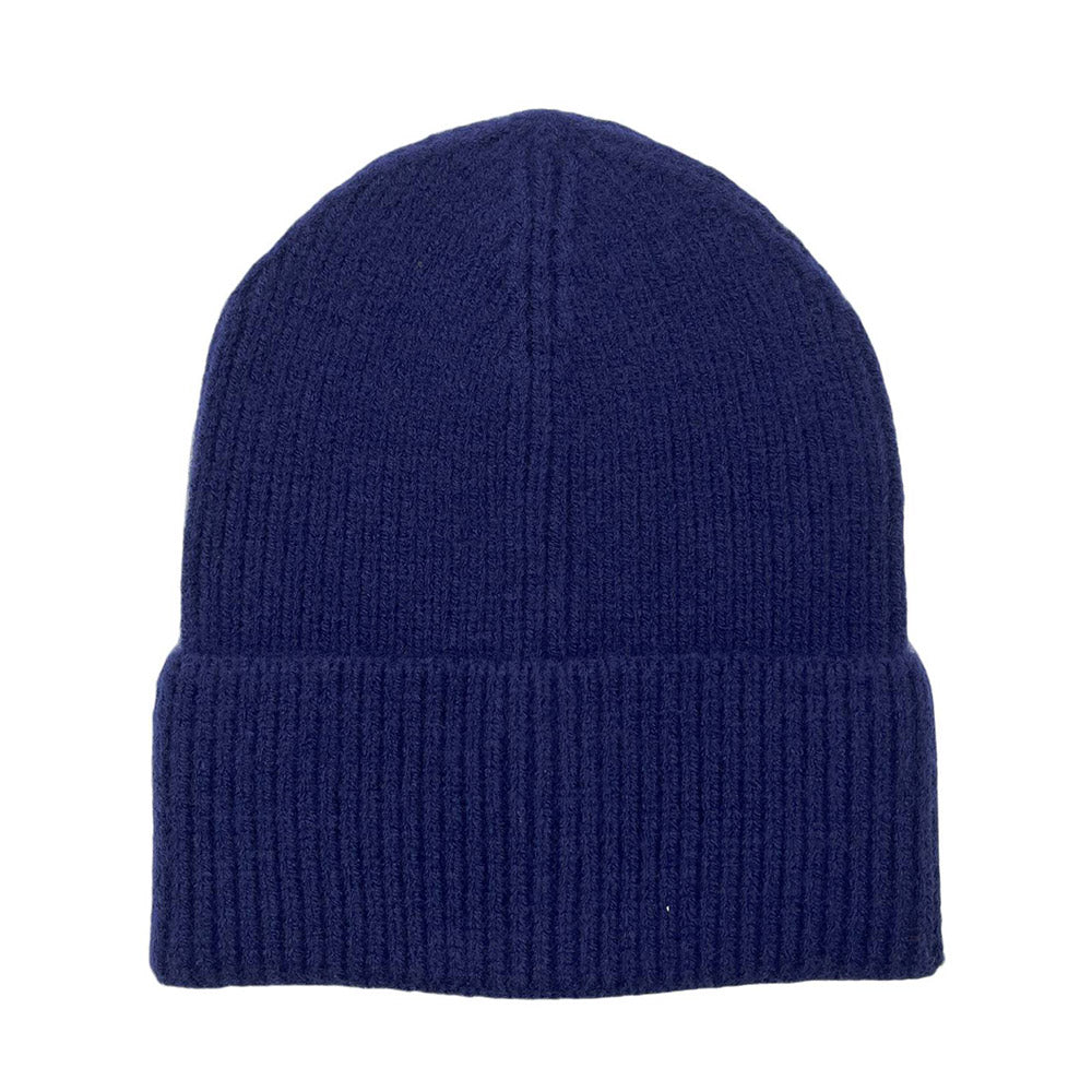 HATEGORY Solid Rib Knit Cuff Beanie Hat