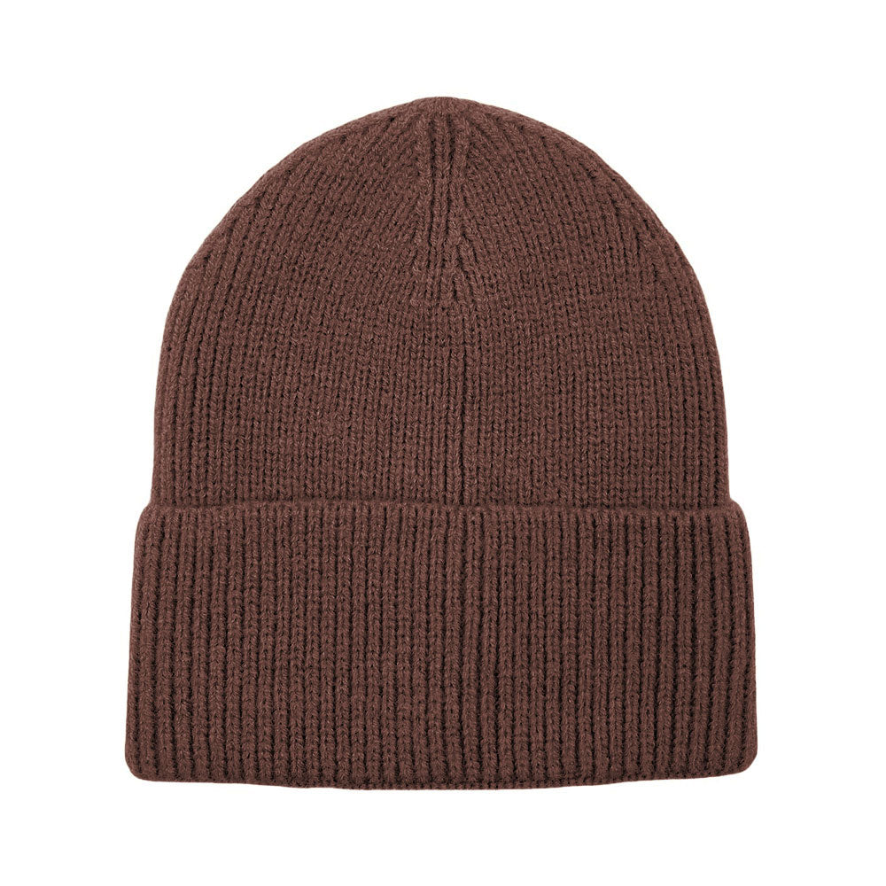 HATEGORY Solid Rib Knit Cuff Beanie Hat