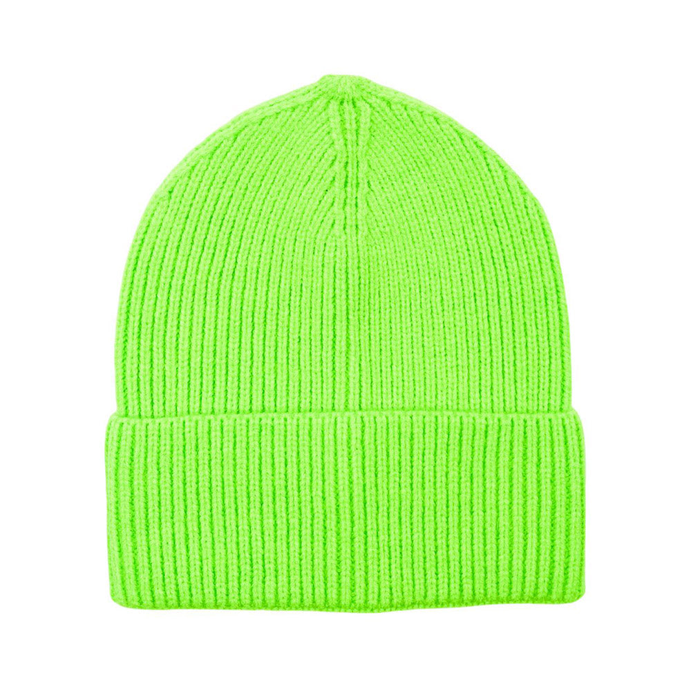 HATEGORY Solid Rib Knit Cuff Beanie Hat