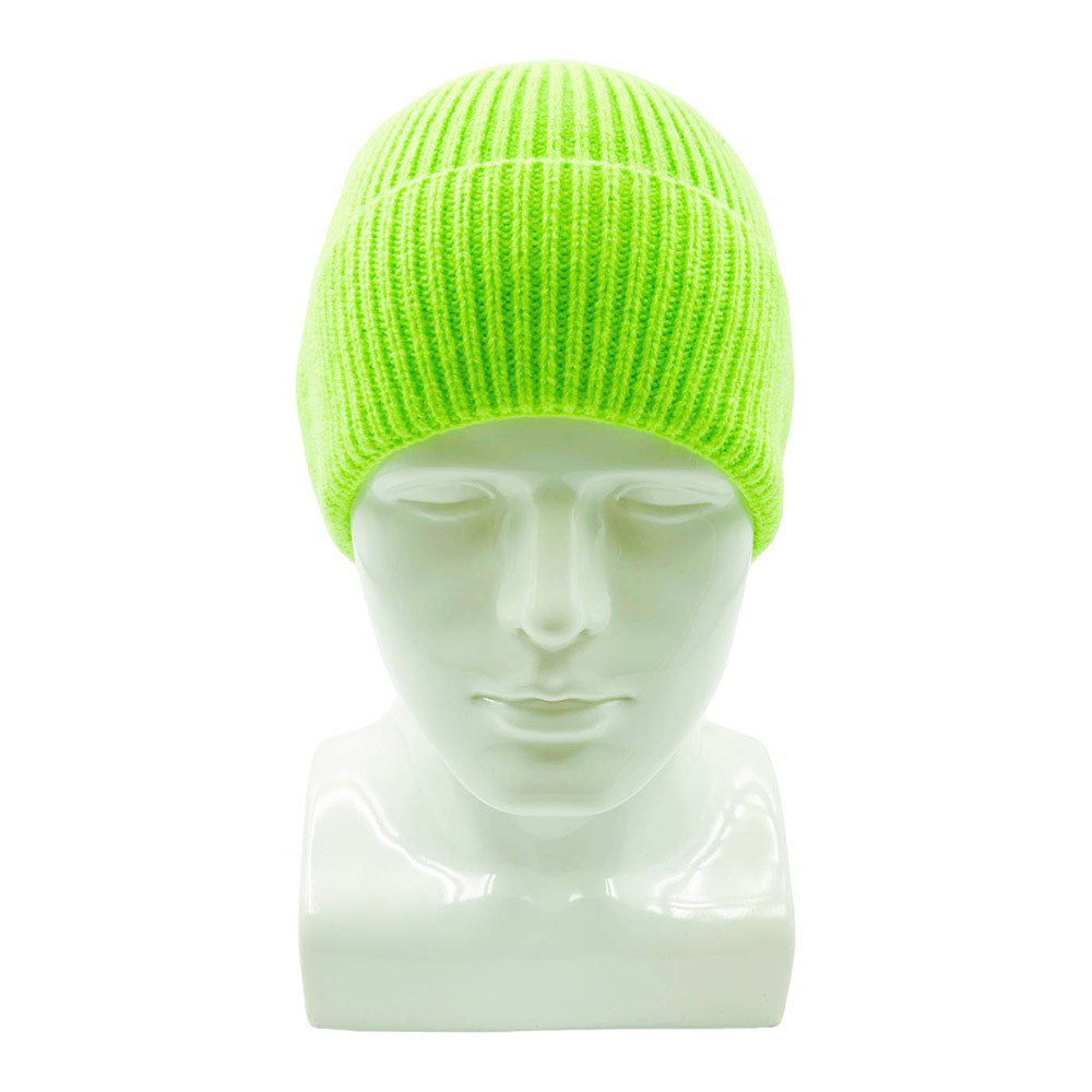 HATEGORY Solid Rib Knit Cuff Beanie Hat