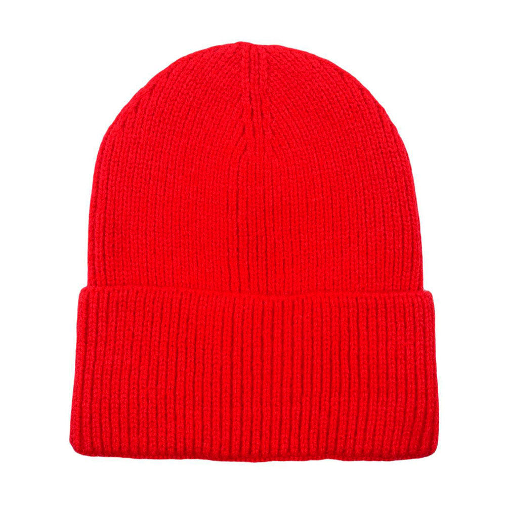 HATEGORY Solid Rib Knit Cuff Beanie Hat
