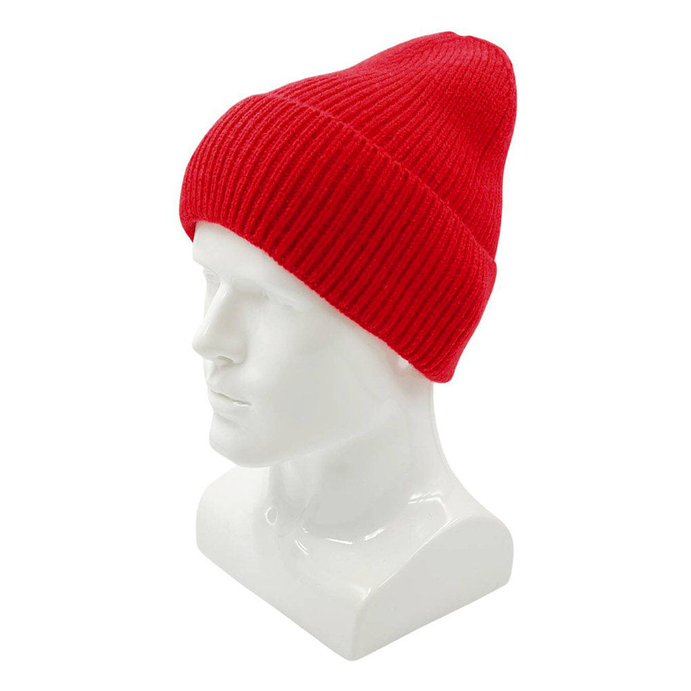 HATEGORY Solid Rib Knit Cuff Beanie Hat