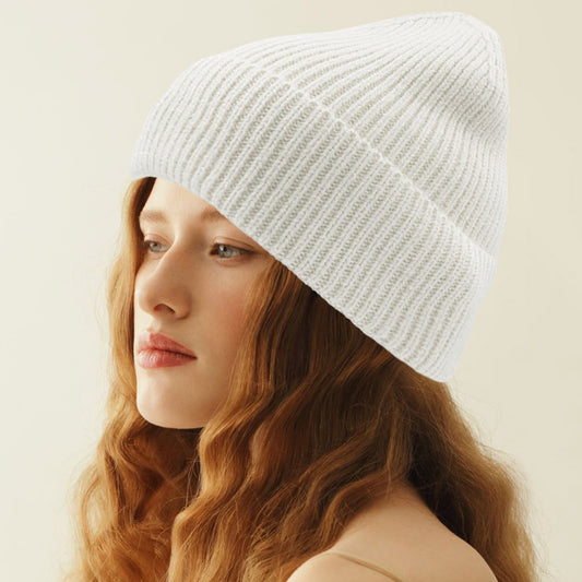 HATEGORY Solid Rib Knit Cuff Beanie Hat