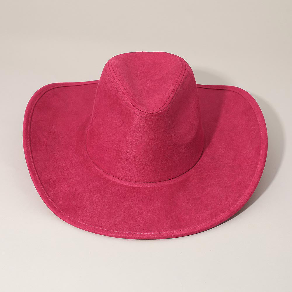 HATEGORY Faux Suede Bling Studded Inside Cowboy Hat