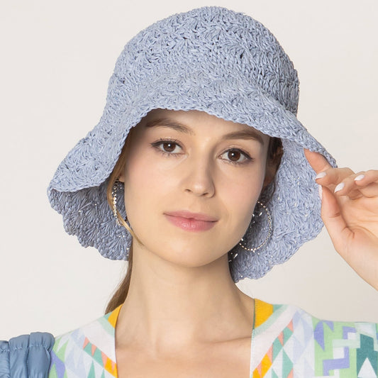 HATEGORY Crochet Straw Bucket Hat