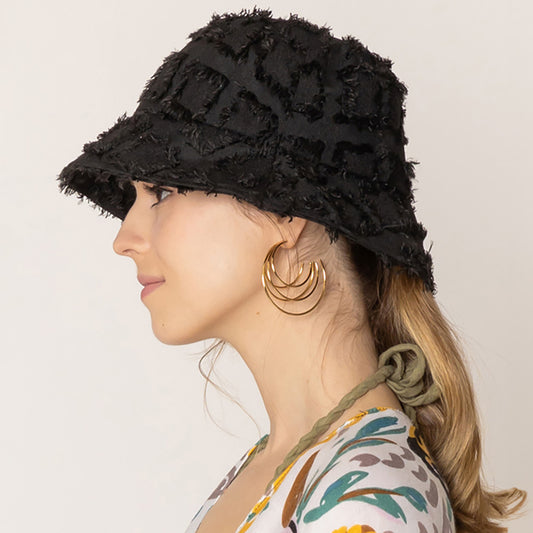 HATEGORY Distressed Denim Bucket Hat