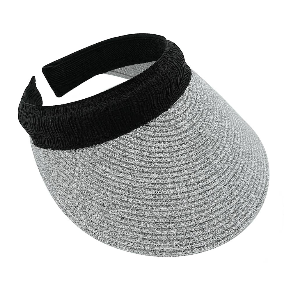 HATEGORY Metallic Straw Sun Visor Hat