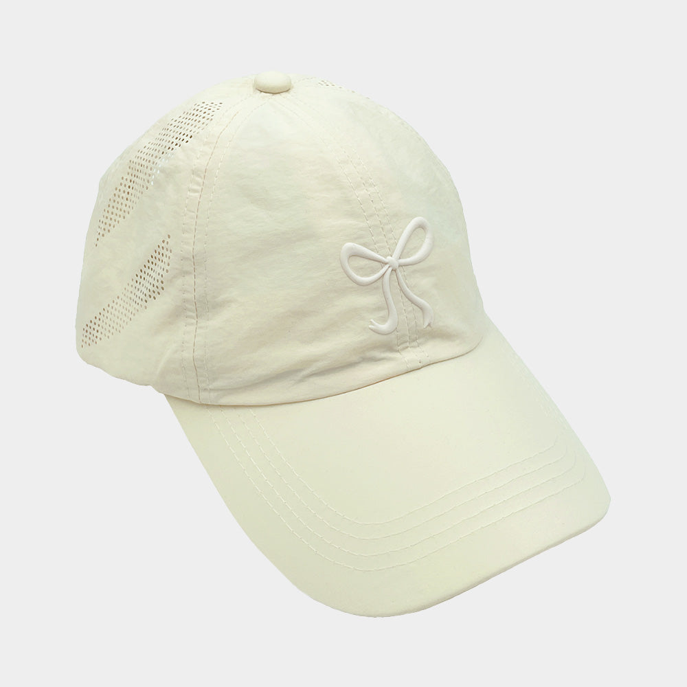 HATEGORY Rubber Bow Pointed Mesh Baseball Cap