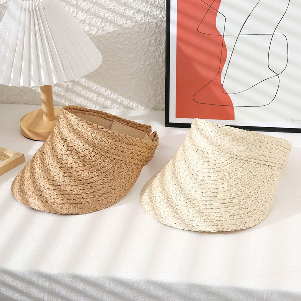HATEGORY Foldable Straw Visor Sun Hat