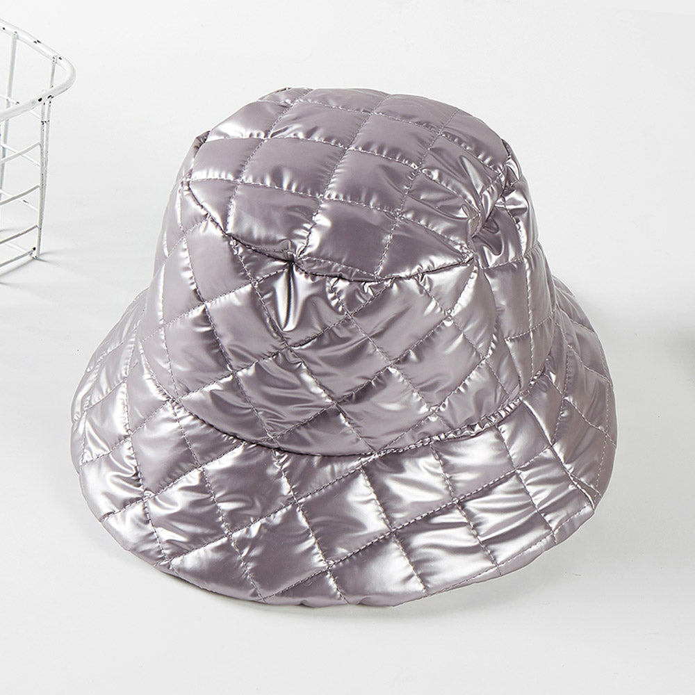 HATEGORY Quilted Puffer Solid Bucket Hat