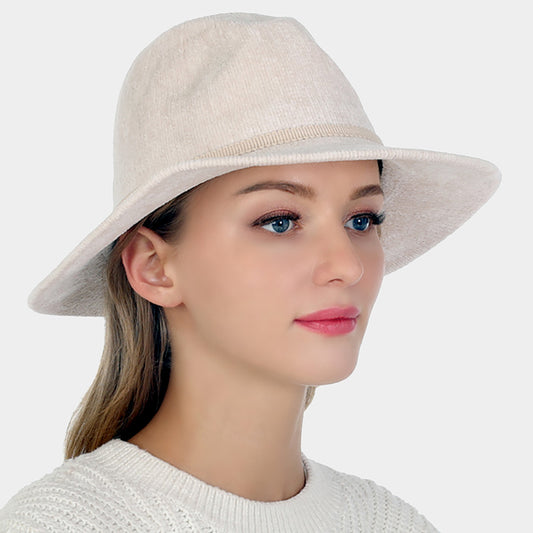 HATEGORY Solid Knit Fedora Hat
