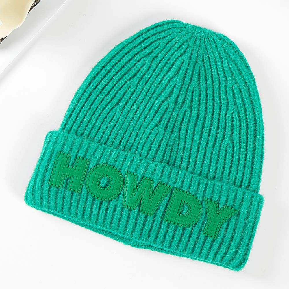 HATEGORY Howdy Message Knit Beanie Hat