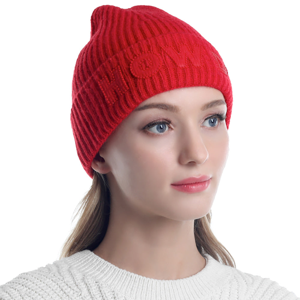 HATEGORY Howdy Message Knit Beanie Hat