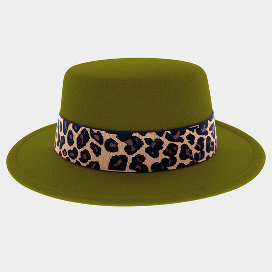 HATEGORY Leopard Band Fedora Hat