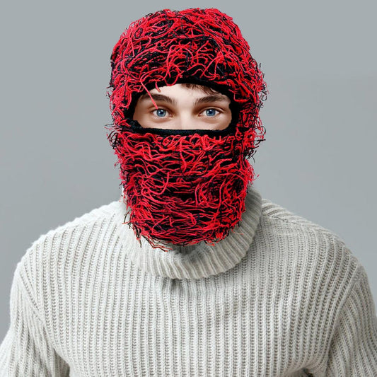HATEGORY Distressed Fuzzy Winter Balaclava Mask Hat
