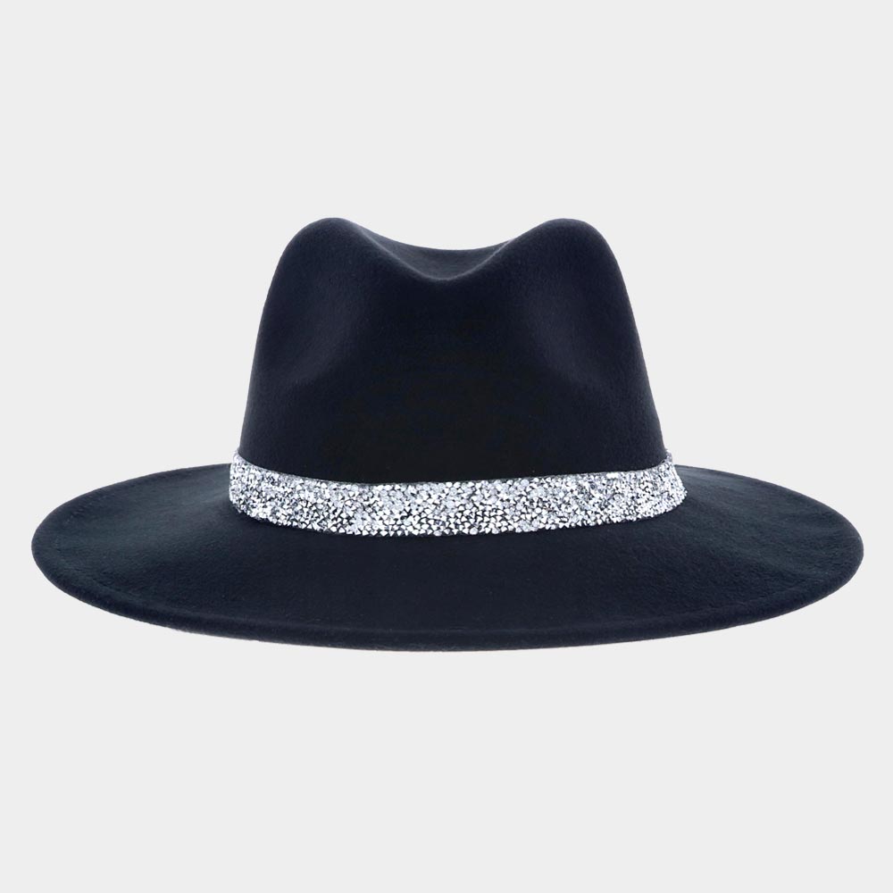 HATEGORY Bling Stone Embellished Fedora Rancher Hat