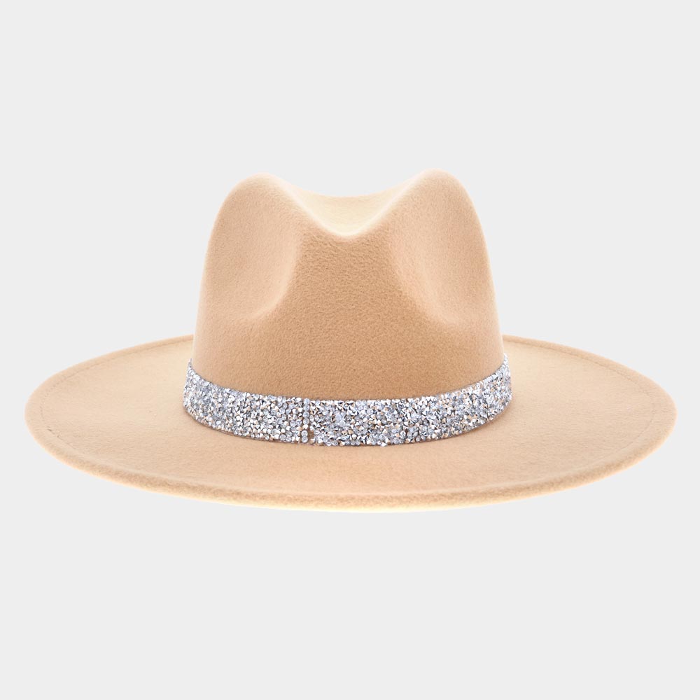 HATEGORY Bling Stone Embellished Fedora Rancher Hat
