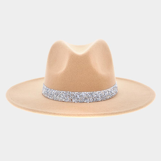 HATEGORY Bling Stone Embellished Fedora Rancher Hat