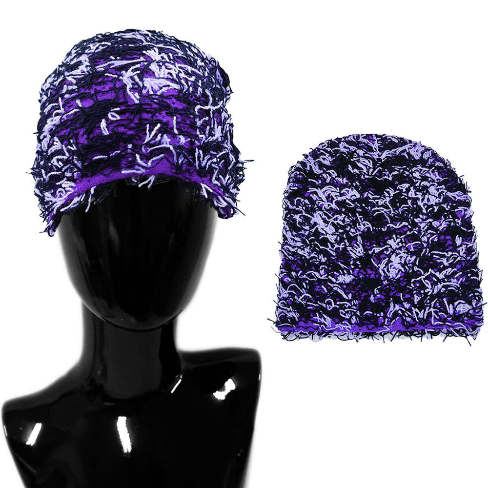 HATEGORY Distressed Knitted Fuzzy Winter Beanie Hat