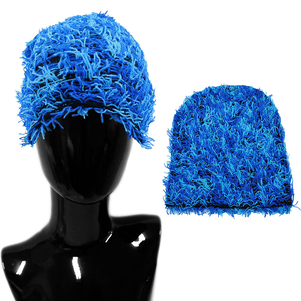 HATEGORY Distressed Knitted Fuzzy Winter Beanie Hat
