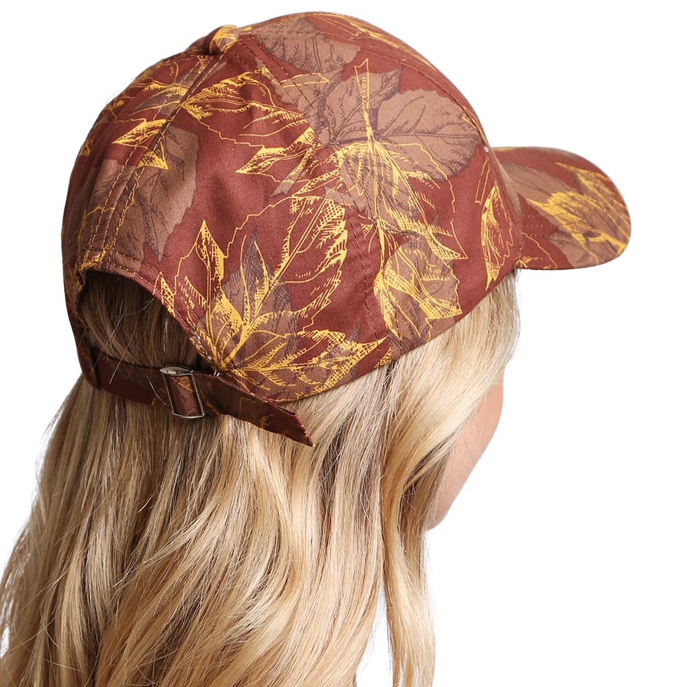 HATEGORY Leaves Patterned Baseball Cap