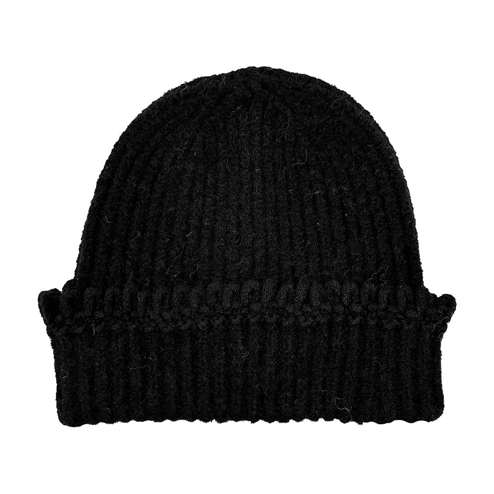 HATEGORY Chunky Ribbed Knit Loop Trim Winter Beanie Hat